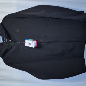 Spyder Full Zip Men's Hooded Black Jacket, Size Large